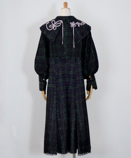 rurumu: ワンピース rurumu:/ルルムウ/big collar checkered lace