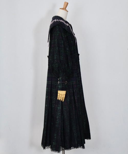 rurumu: ワンピース rurumu:/ルルムウ/big collar checkered lace