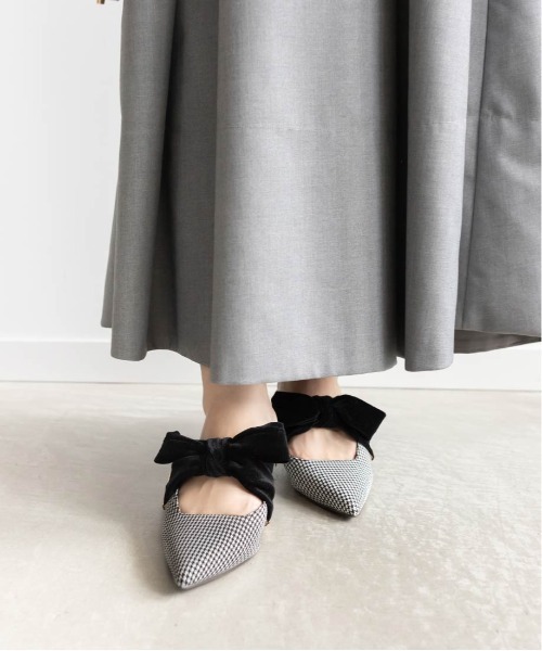 RANDA（ランダ） パンプス ベロアリボンミュールパンプス : ZOZOTOWN