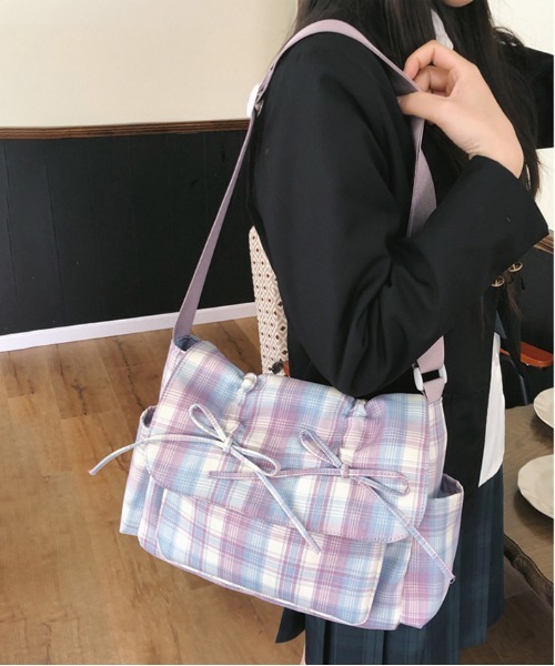 最終価格 アーカイブ 00s y2k タフ A4 斜め掛け ショルダーバッグ FREE STYLISTS ショルダーバッグ バッグ Y2K ダブルリボンスクエア 大