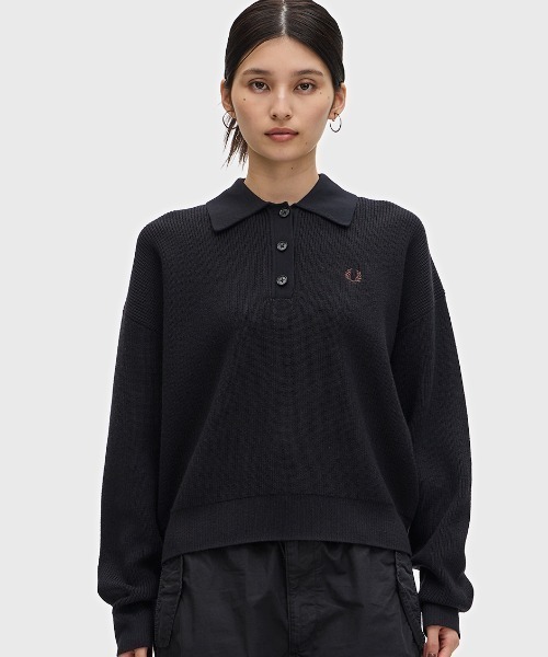 FRED PERRY ニットポロシャツ　レディース FRED PERRY ニット セーター Knitted Shirt レディース