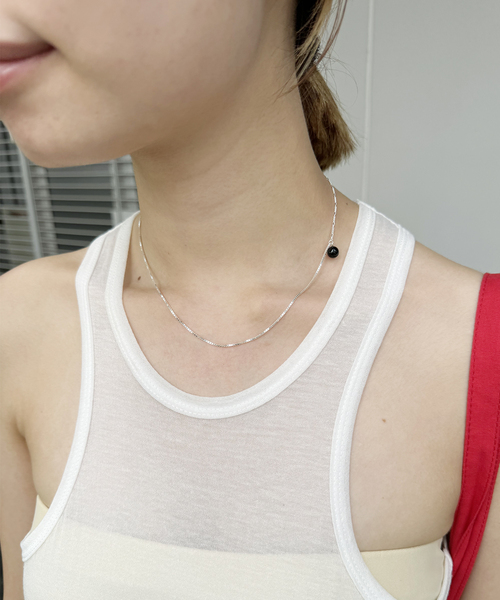 【新品】　EDIT. FOR LULU　シルバーチェーンオニキスチョーカー EDIT. FOR LULU（エディットフォールル） ネックレス シルバーチェーン