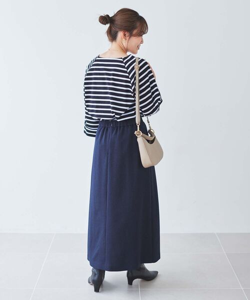 tシャツ ボーダースクエアネックワイドスリーブプルオーバー レディース le.coeur blanc tシャツ ボーダースクエアネックワイドスリーブ