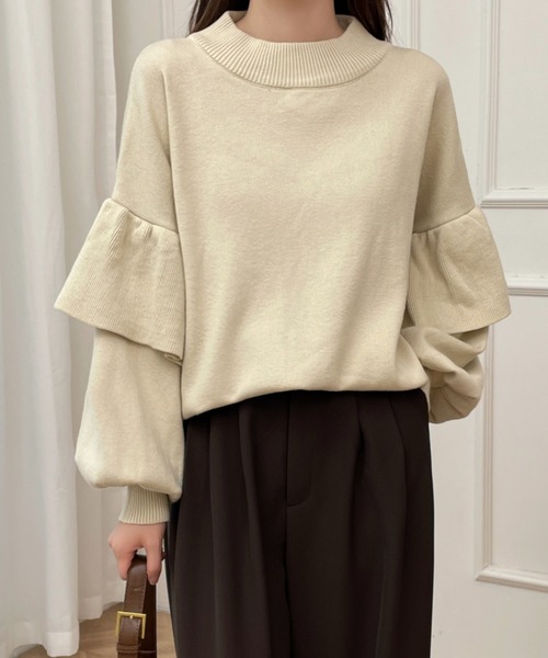 ABITOKYO（アビトーキョー） ニット セーター 袖フリルハイネック