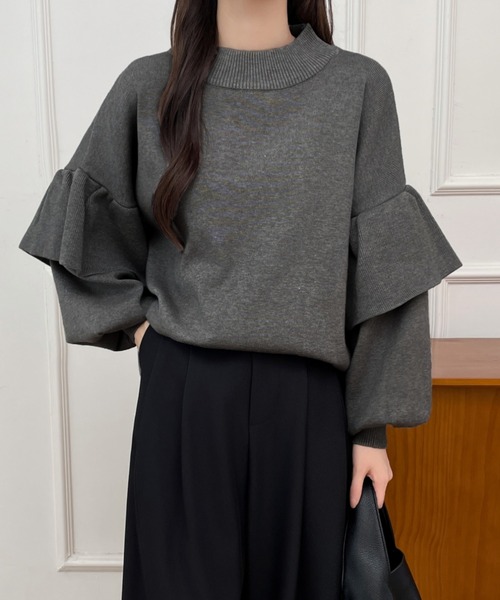 ABITOKYO（アビトーキョー） ニット セーター 袖フリルハイネック