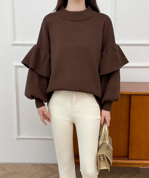 ABITOKYO（アビトーキョー） ニット セーター 袖フリルハイネック