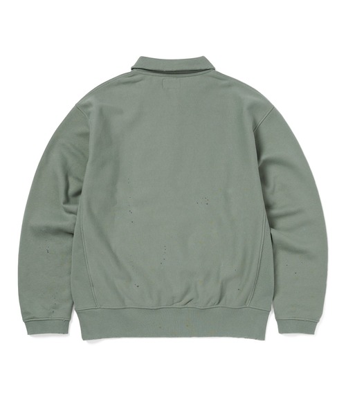 thisisneverthat トレーナー スウェット Damaged Half Zip Polo