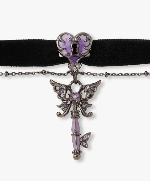 ANNA SUI ネックレス バタフライ鍵モチーフ チョーカー