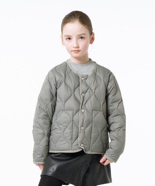 【新品タグ付き】【KIDS】TAIONミリタリー クルーネック ダウンジャケット TAION ダウン アウター 「TAION(タイオン)」「キッズ