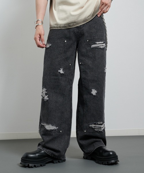 ジーナシス　el おね　ルーズワイドデニムパンツ 楽天市場】【SALE／20%OFF】Wide Denim Pants eL ジーナシス