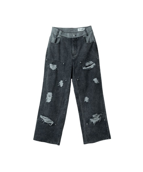 VI E DIT ジーンズ Double Knee Wide Denim Pants/ダブルニー