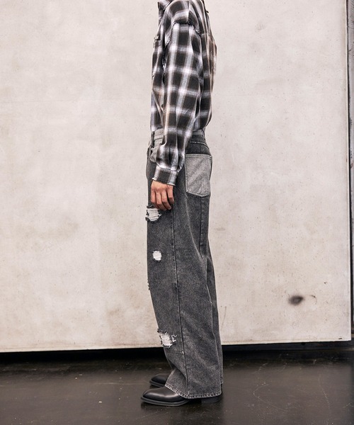 パンツ  jeans VI E DIT ジーンズ Double Knee Wide Denim Pants/ダブルニー
