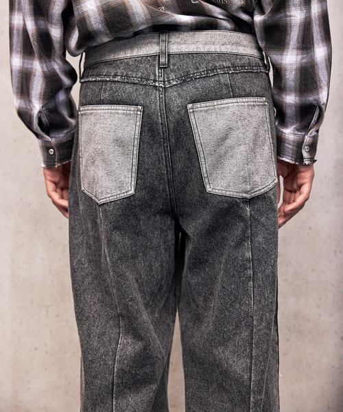 パンツ MLVINCE double knee jeans leather double knee painter pants [SEVEN BY SEVEN]