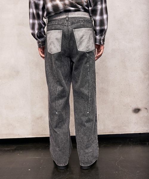 パンツ  jeans VI E DIT ジーンズ Double Knee Wide Denim Pants/ダブルニー