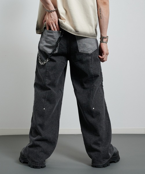 VI E DIT ジーンズ Double Knee Wide Denim Pants/ダブルニー