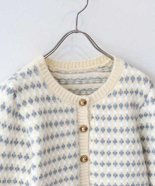 J by blue（ジェイバイブルー） カーディガン ツイード風ジャガード