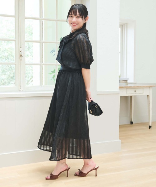 u plume★　ユープリュム　チュールプリーツドレス　結婚式　4L　レース u plume（ユープリュム） ロング スカート 「LL〜4L 大きいサイズ