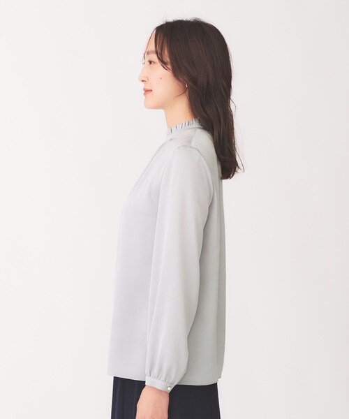UNTITLED ブラウス シャツ 「通勤」スタンドネック フリル