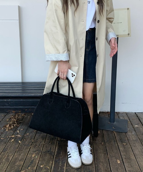 FREE STYLISTS ボストンバッグ サイドベルトビッグスエード調トート