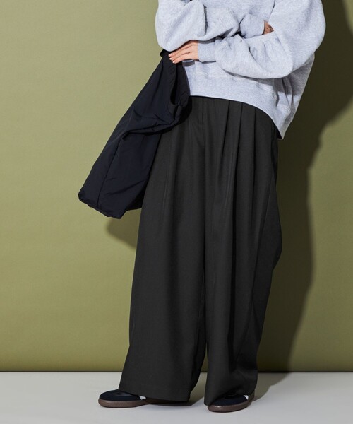 F/CE. イージータックキュロット　ワイドパンツ　ベージュ　S  洗濯可 F/CE. イージータックキュロット ワイドパンツ ベージュ S 洗濯可
