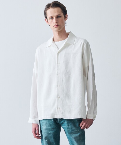 5351 POUR LES HOMMES シャツ ジャガード 長袖 シャツ メンズ