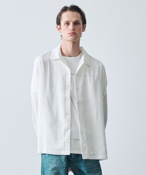 jonnlynx バードジャカード長袖シャツ　試着のみ 5351 POUR LES HOMMES シャツ ジャガード 長袖 シャツ メンズ