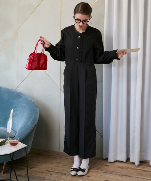 BONLECILL noir パンツドレス 「BONLECILL noir」レースドッキング