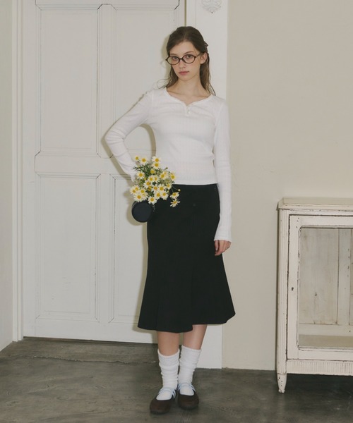 tシャツ eyelet frill rib tops / アイレットフリルリブトップス レディース eyelet frill rib tops / アイレットフリルリブトップス（T