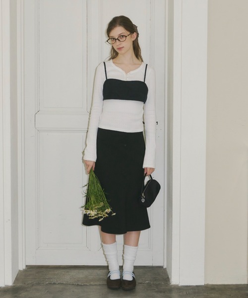 tシャツ eyelet frill rib tops / アイレットフリルリブトップス レディース eyelet frill rib tops / アイレットフリルリブトップス（T