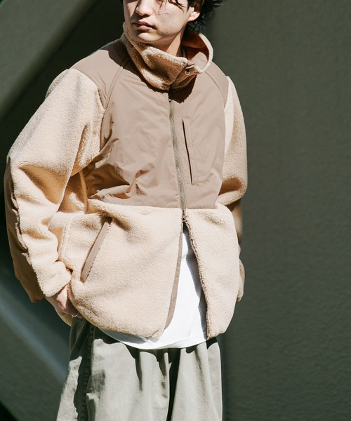 「EKAL」 ジップアップブルゾン MEDIUM ベージュ メンズ_画像3