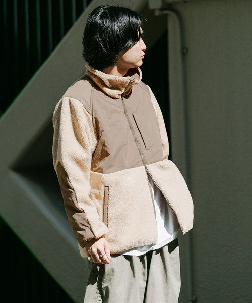 「EKAL」 ジップアップブルゾン MEDIUM ベージュ メンズ_画像4