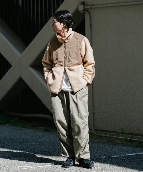 「EKAL」 ジップアップブルゾン MEDIUM ベージュ メンズ_画像6