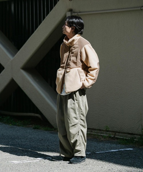 「EKAL」 ジップアップブルゾン MEDIUM ベージュ メンズ_画像7