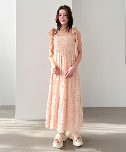 belearmimi ベリアミミ ジャガードプリーツ ワンピース Heather ワンピース ジャガードフリルキャミワンピース 326090