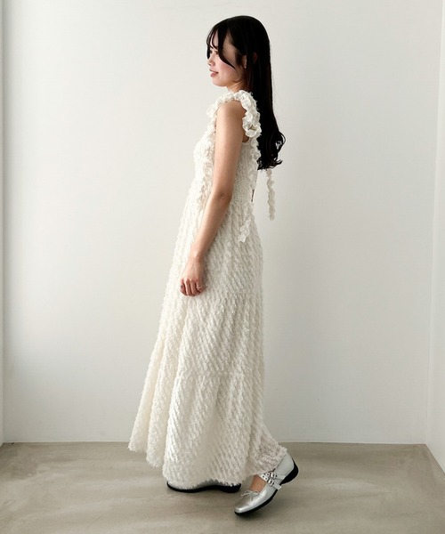 Heather ワンピース ジャガードフリルキャミワンピース 326090