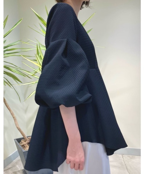 LE PHIL ストレッチジャガードパイピングブラウス ADORE アドーア LE PHIL ストレッチジャガードパイピングブラウス ADORE