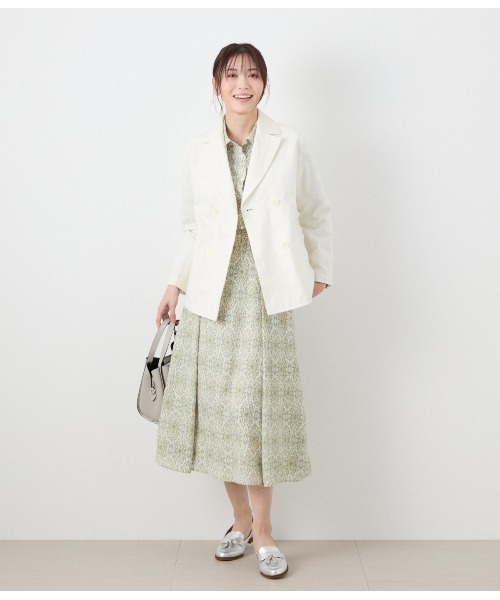 NEWYORKER / ニューヨーカー ミモザプリント レギュラーカラーシャツ NEWYORKER ブラウス シャツ ミモザプリント レギュラーカラー