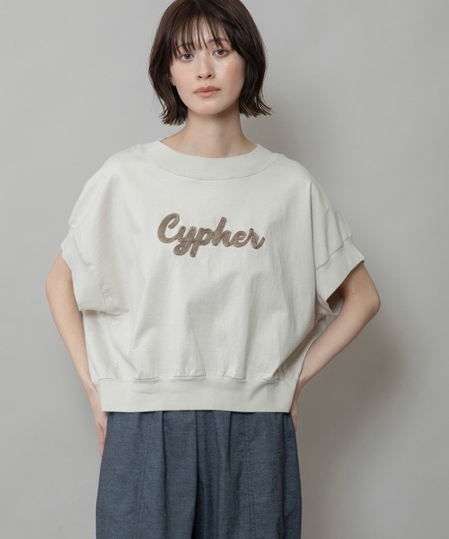 tシャツ ”Cypher”ロゴ刺繍Tシャツ レディース