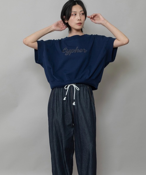 tシャツ ”Cypher”ロゴ刺繍Tシャツ レディース