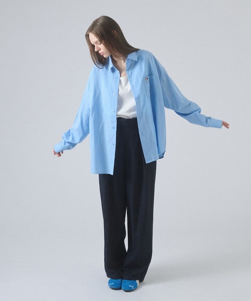 COOTIE オープンカラーシャツ L 日本製 総柄 シャツホコ コットン ロゴ COOTIE 「Finx Cotton Cordlane Open Collar S/S Shirt