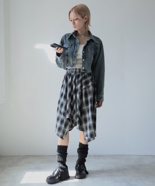 ULYSSES スカート アシンメトリーチェックスカート : ZOZOTOWN Yahoo