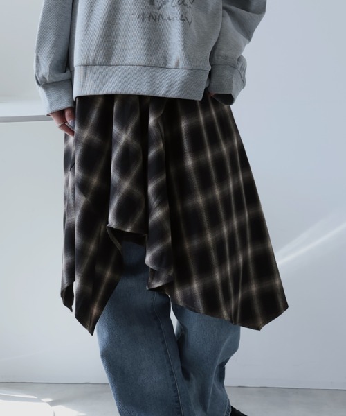 ULYSSES スカート アシンメトリーチェックスカート : ZOZOTOWN Yahoo