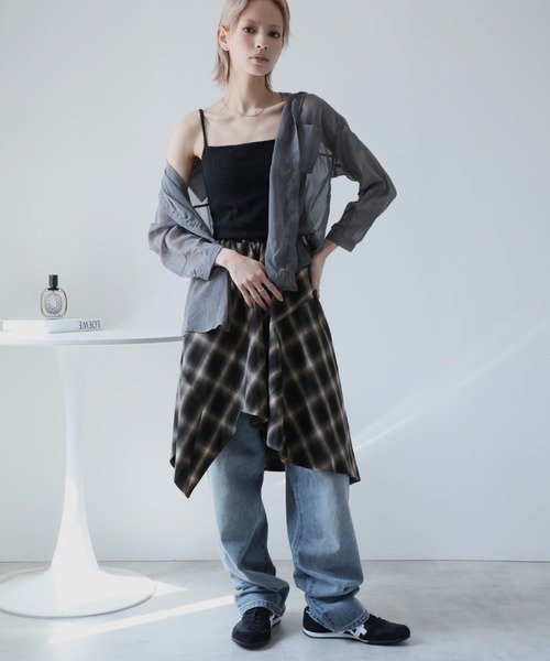 ULYSSES スカート アシンメトリーチェックスカート : ZOZOTOWN Yahoo
