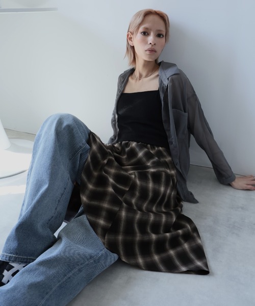ULYSSES スカート アシンメトリーチェックスカート : ZOZOTOWN Yahoo