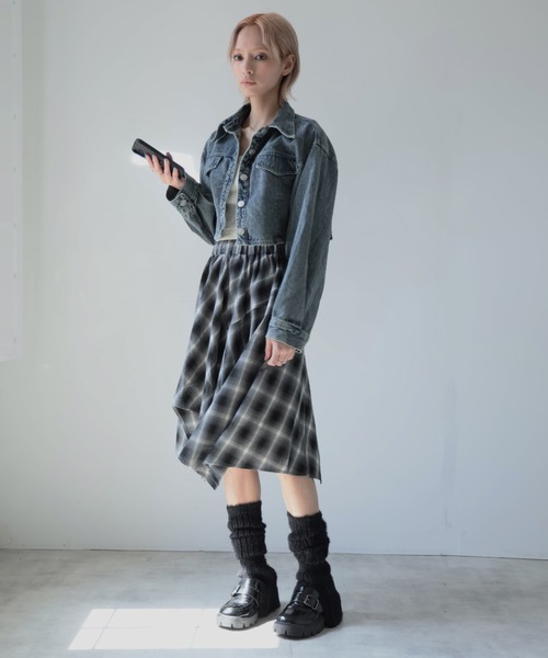 ULYSSES スカート アシンメトリーチェックスカート : ZOZOTOWN Yahoo