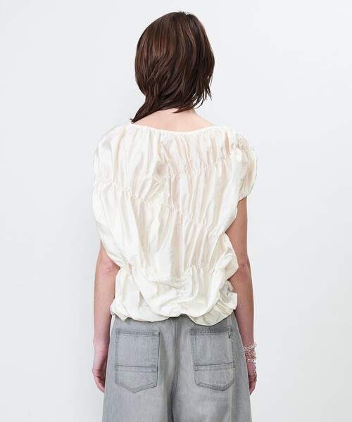 ブラウス シャツ 「ASTRAET」 タフタ シャーリング ノースリーブブラウス レディース ASTRAET ブラウス シャツ 「ASTRAET」 タフタ シャーリング