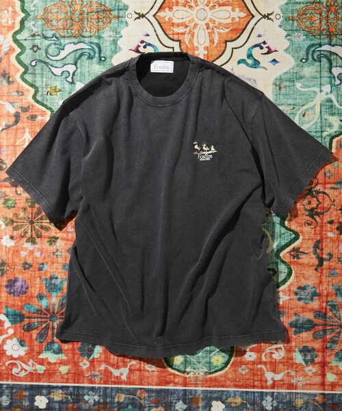 クローバー様ご専用 FOXEY 未使用品 バック刺繍ロゴ ブラックTシャツ Foxfire（フォックスファイヤー） tシャツ 別注 刺繍ロゴ ショート