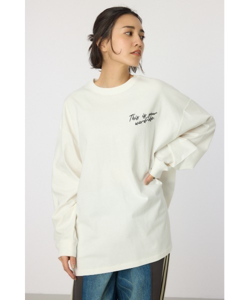 ロデオクラウンズ  ロングTシャツ RODEO CROWNS WIDE BOWL tシャツ BACK SKETCH LOGO ロングT