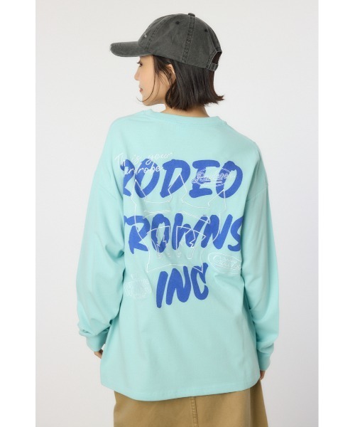 ロデオクラウンズ  ロングTシャツ RODEO CROWNS WIDE BOWL tシャツ BACK SKETCH LOGO ロングT