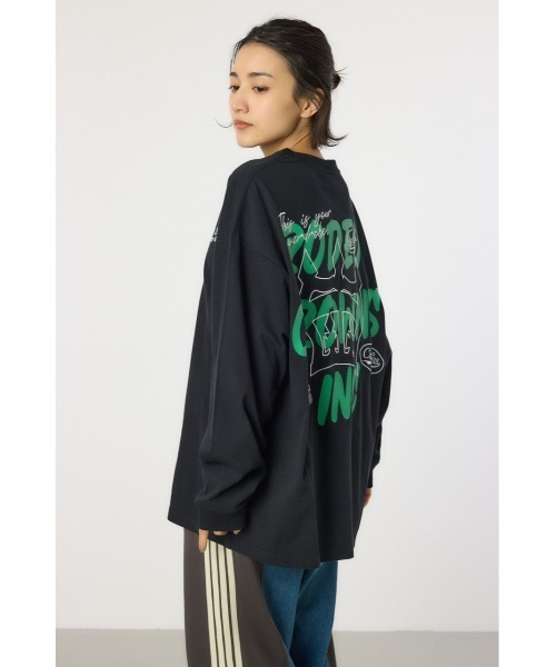 ロデオクラウンズ  ロングTシャツ RODEO CROWNS WIDE BOWL tシャツ BACK SKETCH LOGO ロングT
